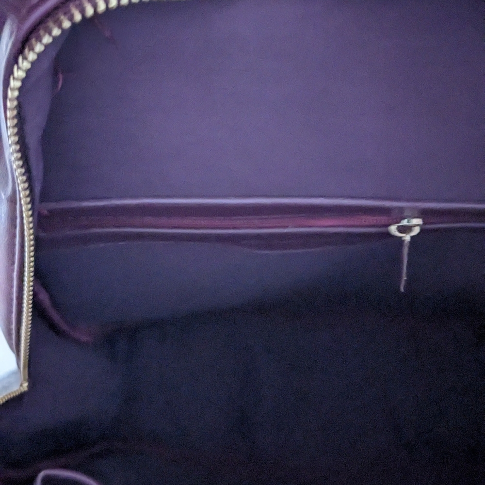 Badgley Mischka Burgundy Quilted Backpack 12"W X 14"L - Picture 6 of 8